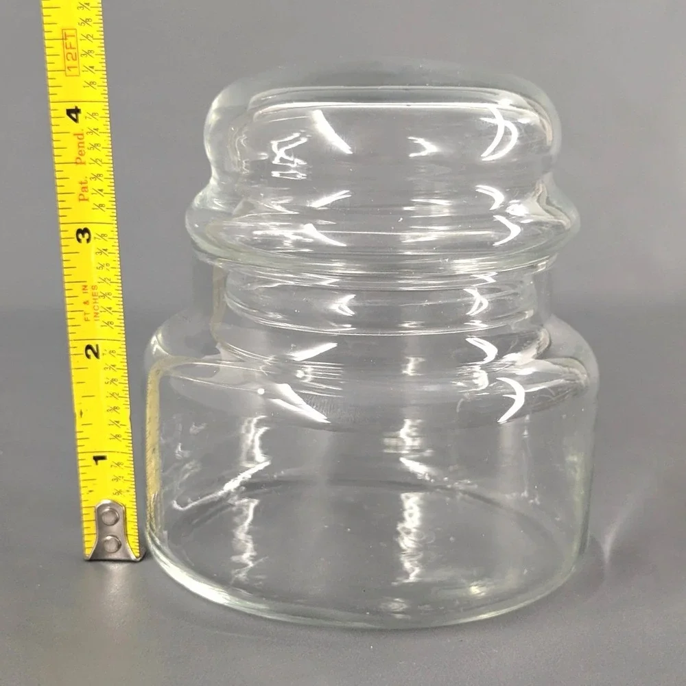 Clear Glass Apothecary Jar with Bubble Lid Small Storage Canister 4.25 Inch